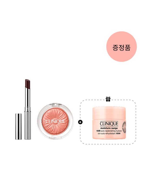 Melon Pop Valentine Makeup Set, 올모스트 립스틱 (블랙허니)<br>치크 팝 (멜론 팝)<br>모이스춰 써지 100시간 오토-리플레니싱 하이드레이터 15ml